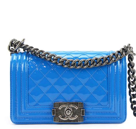 royal blue patent leather boy chanel bag|chanel bag for sale.